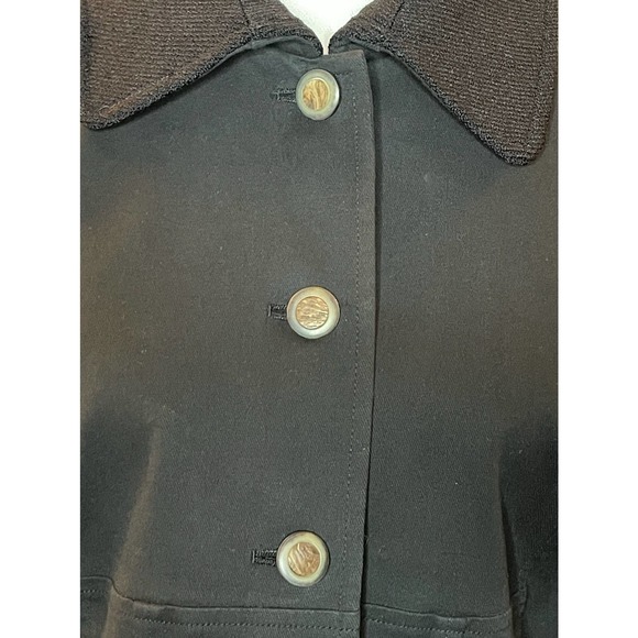 St. John Sport Woman's Black Button Up Military Peacoat Blazer Size Small - Picture 6 of 9